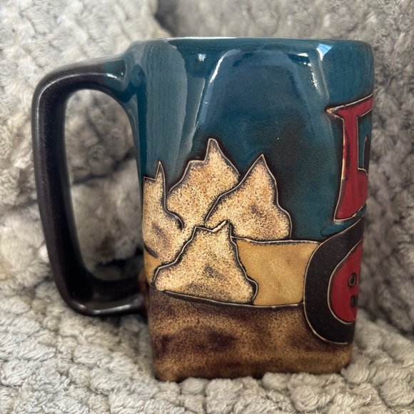 Mara Mug Tractor Red Barn Barnyard Vintage Square Bottom Round Top Solid Heavy - Picture 3 of 6